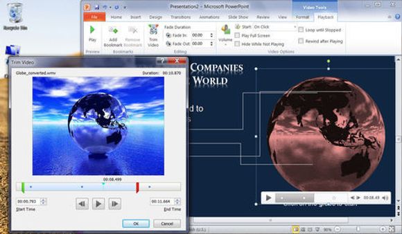 Videoredigering i PowerPoint 2010. <i>Bilde: Microsoft</i>