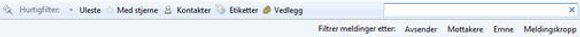 Hurtigfiltrene i Thunderbird 3.1.