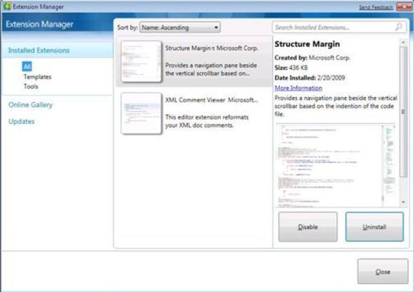 Visual Studio 2010 Extension Manager