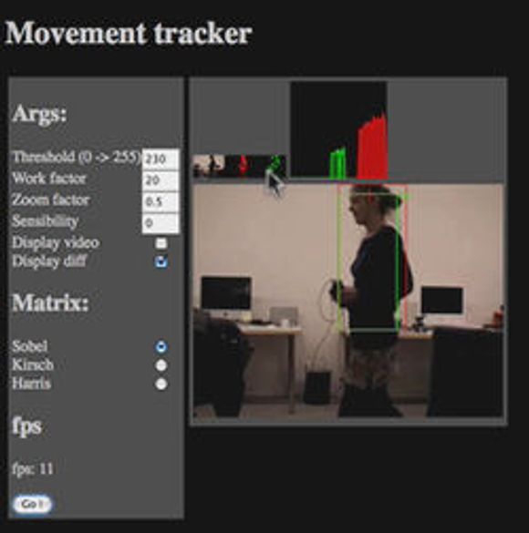 Movement Tracker tar i bruk Worker Threads og elementene canvas og video i Firefox 3.1.