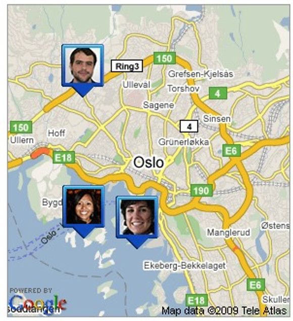 Google Latitude på mobilen