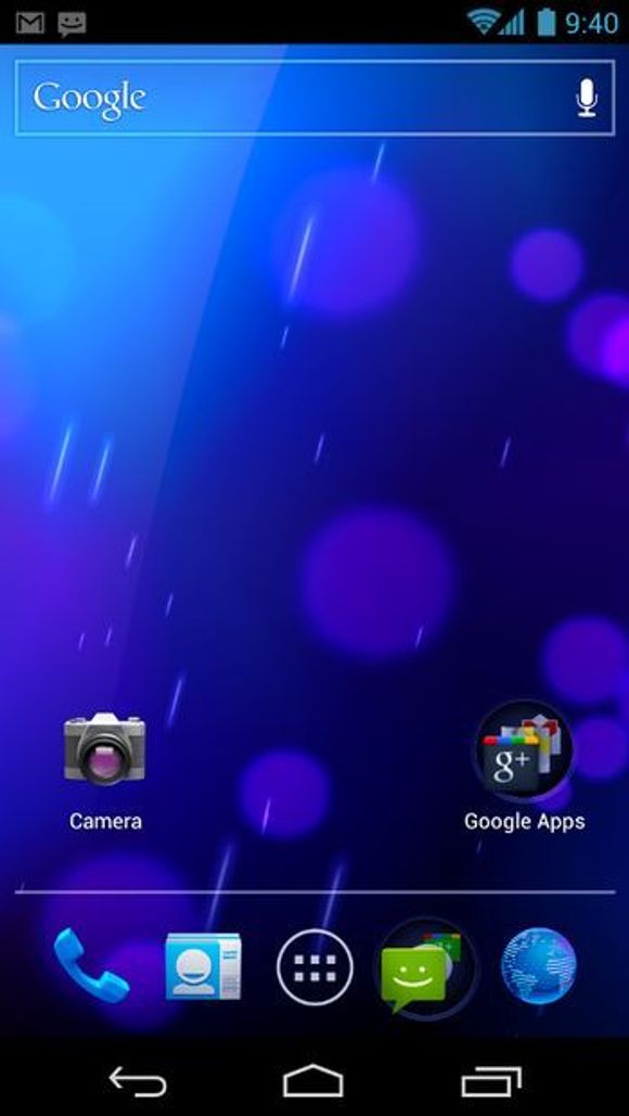 Standard hjemmeskjerm i Android 4.0 <i>Bilde: Google</i>