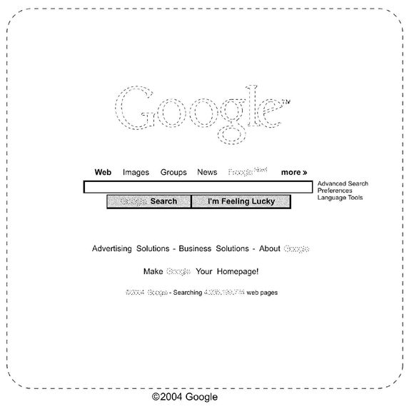 Brukergrensesnitt-designen som Google har fått patent på.
