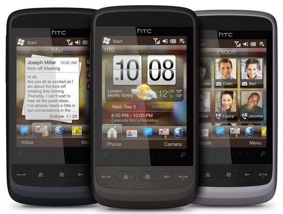 HTC Touch2 med Windows Mobile 6.5 og Touch FLO.