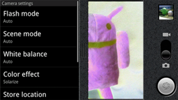 Ny kamerainnstillinger i Android 2.0.