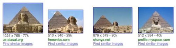 Googles bildesøk med Simular Images