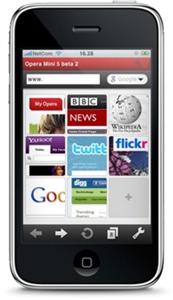 Opera Mini beta 2 på iPhone <i>Bilde: Opera Software</i>
