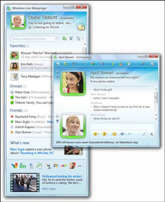 Glimt fra Windows Live Messenger 2009