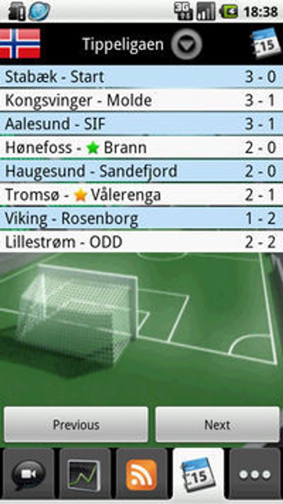 Score Service gjør suksess med mobilappen FotMob til Android. Programmet byr på fotballresultater fra en lang rekke ligaer.