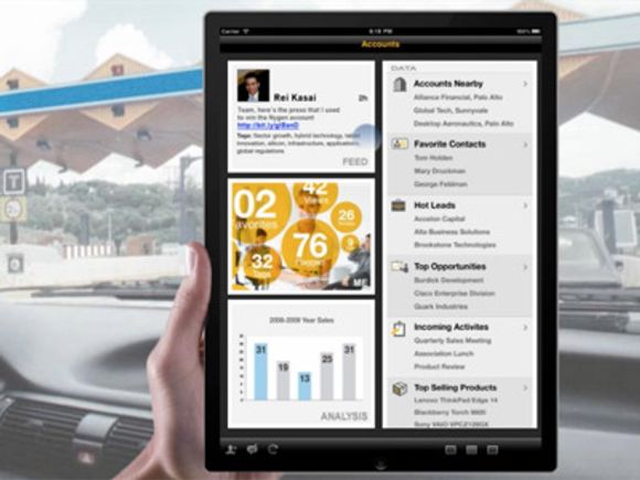SAP Sales OnDemand er laget med tanke på bruk også i mobile klienter, her Apples nettbrett iPad.