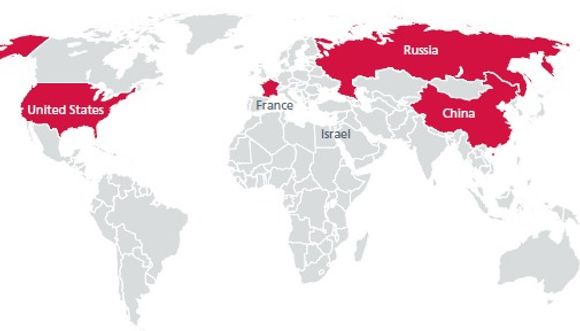Disse landene er kommet lengst i å utvikle kybervåpen. Eksperter mener det pågår et kybervåpenkappløp. <i>Bilde: McAfee</i>