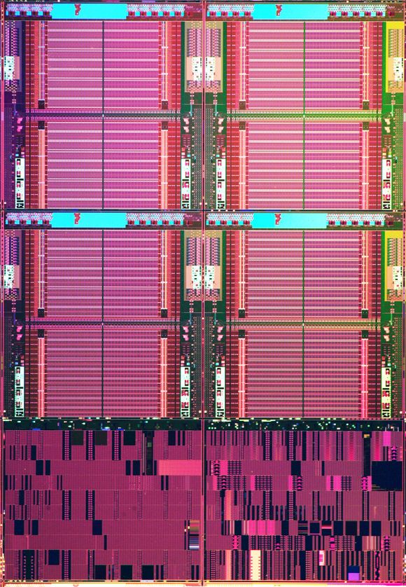 Intels SRAM-brikke laget med 22 nm prosessteknologi.
