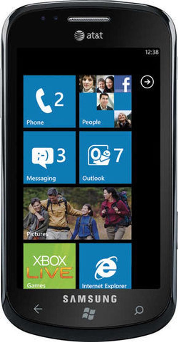 AT&amp;Ts utgave av Samsung Focus med Windows Phone 7. <i>Bilde: Microsoft</i>