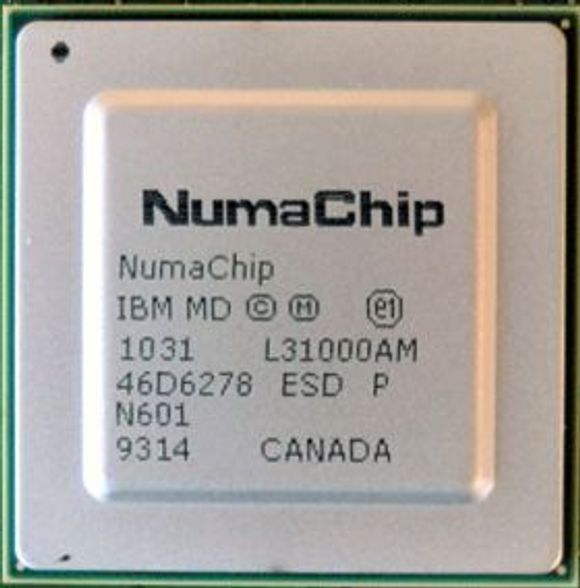 Brikken NumaChip er NeumaScales viktigste produkt. <i>Bilde: Numascale</i>