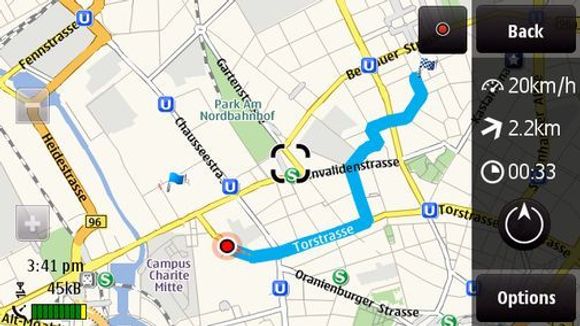 Ovi Maps med gratis navigasjon for fotgjengere. <i>Bilde: Nokia</i>