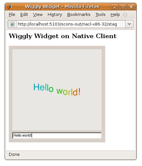 Qt-widget som kjøres ved hjelp av Qt for NaCl og Native Client i Firefox. <i>Bilde: Qt Labs</i>