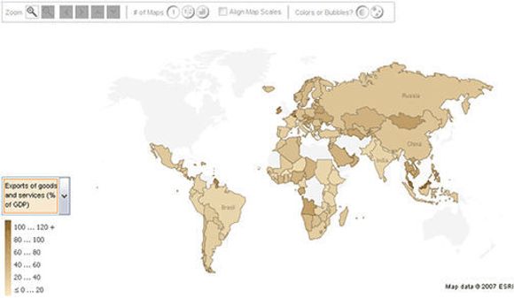 Many Eyes World Map