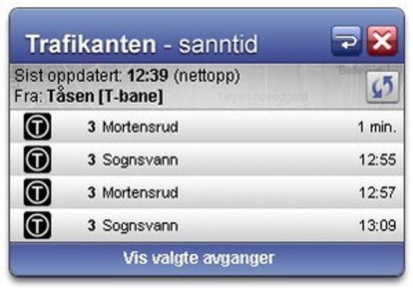 Gjennom et samarbeid med Opera Software tilbys sanntidsdata fra Trafikanten i en egen widget.