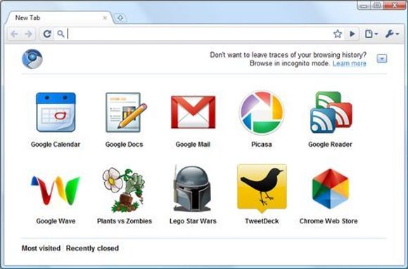 De installerte webapplikasjonene vises i nye faner i  Google Chrome. <i>Bilde: Google</i>