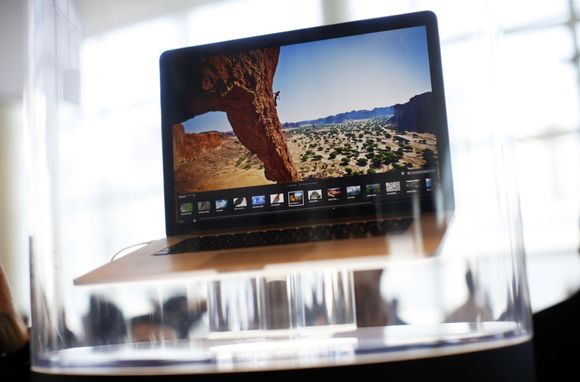 Den nye MacBook Pro stakk av med det meste av oppnerksomheten da Apple lanserte ny maskinvare mandag. <i>Bilde: Stephen Lam/Reuters/SCANPIX</i>