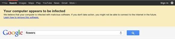 Dukker denne advarselen opp når du søker på Google, bør du i alle fall skanne datamaskinen med et antivirusprogram. <i>Bilde: Google</i>