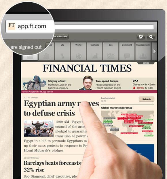 Ved å tilby mobile lesere en HTML5-applikasjon hindrer Financial Times uvedkommende som Apple og Google fra å få del i abonnementsinntekter og kundeinformasjon.
