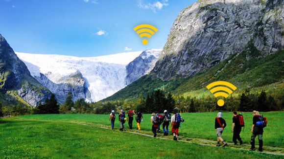 Ice.net lover mobilt bredbånd også på høye fjell og i dype daler. <i>Bilde: Ice.net</i>