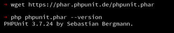 Installasjon av PHPUnit ved hjelp av Phar på en Linux- eller Unix-lignende maskin. <i>Bilde: Sebastian Bergmann</i>