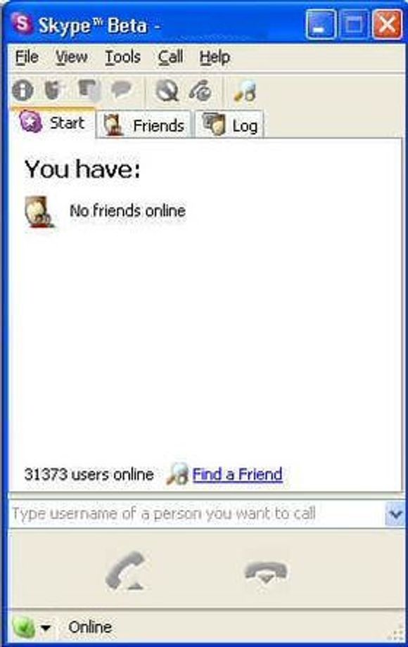 Slik så den første betautgaven av Skype ut da den kom i 2003. <i>Bilde: digi.no</i>