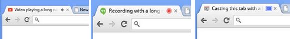Chrome 32 vil vise spesielle ikoner i fanene for websider og -applikasjoner som enten spiller av lyd, bruker webkameret eller sender til Chromecast. <i>Bilde: Google</i>