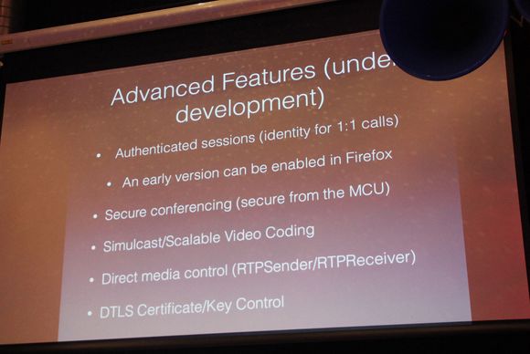 Eksempler på kommende funksjonalitet i WebRTC. <i>Bilde: Harald Brombach</i>