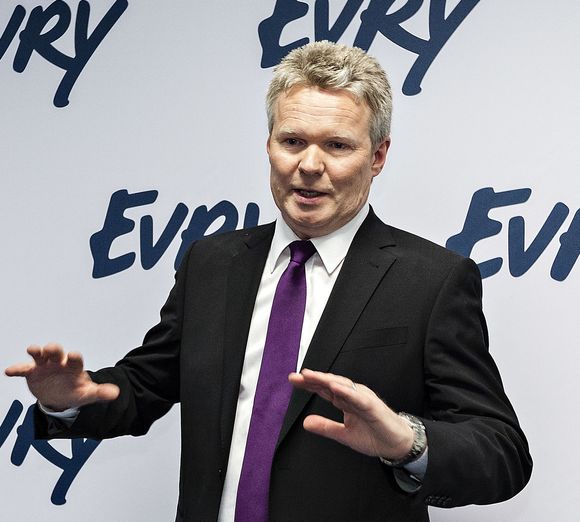 KRISE: Evrys konsernsjef Terje Mjøs deltok selv i kriseledelsen som ble etablert tirsdag da bank-havariet var et faktum. <i>Bilde: Evry</i>