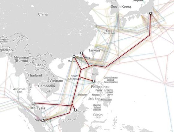 SJC-kabelen sikrer Google tilgang til betydelige markeder. <i>Bilde: Submarinenetworks.com</i>