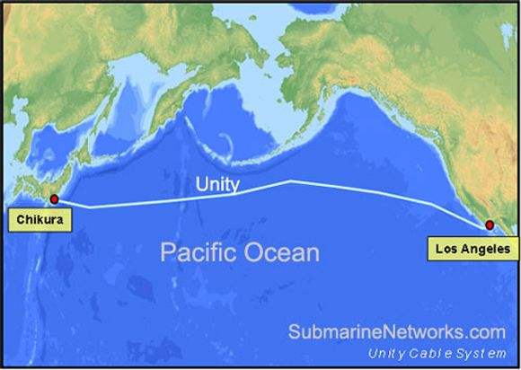 Unity-kabelen var den første Google var med på. <i>Bilde: Submarinenetworks.com</i>