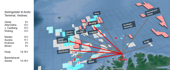 Selskapet ATT ser for seg å hente olje fra en rekke felt i Barentshavet i fremtiden. De første vil være Goliat, Johan Castberg, Alta/Gotha og Wisting. <i>Foto: ATT</i>