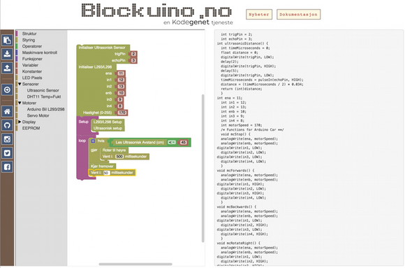 Blockuino gjør arduinoprogrammeringen enkelt for nybegynnere, mener Teknolab som har basert hele prosjektet på åpen kildekode. <i>Foto: Teknolab</i>