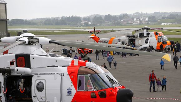 AW101 og Sea King på utstilling på Sola airshow i juni. <i>Foto:   Per Erlien Dalløkken</i>