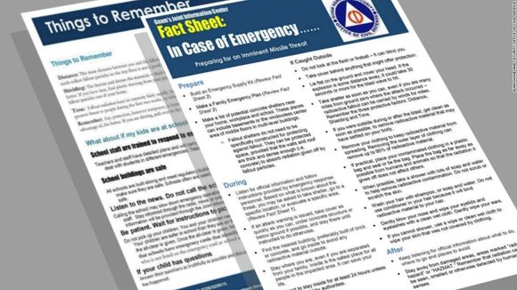 Myndighetene på den USA-styrte lille øya Guam har utgitt en brosjyre som forteller hvordan innbyggerne bør oppføre seg dersom Kim Joug-un gjør det han har truet med: Å sende et missil med en kjernefysisk bombe mot øya. <i>Foto:  Guam</i>