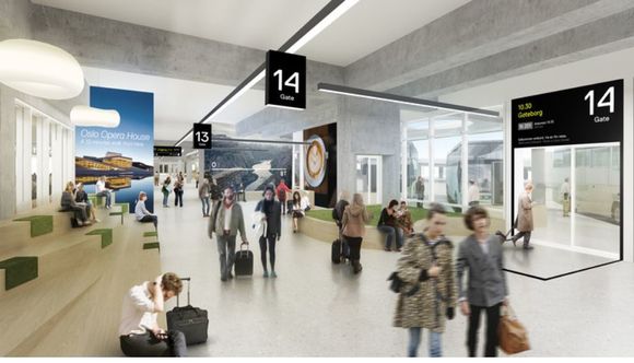 Illustrasjon som viser den nye terminalen. <i>Foto:  Akershus fylkeskommune</i>