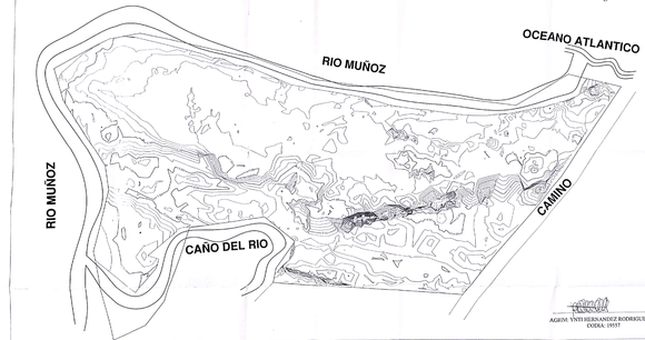 Kart over området i Den dominikanske republikk der temaparken skal bygges. <i>Foto:  Pirate Adventure Group</i>