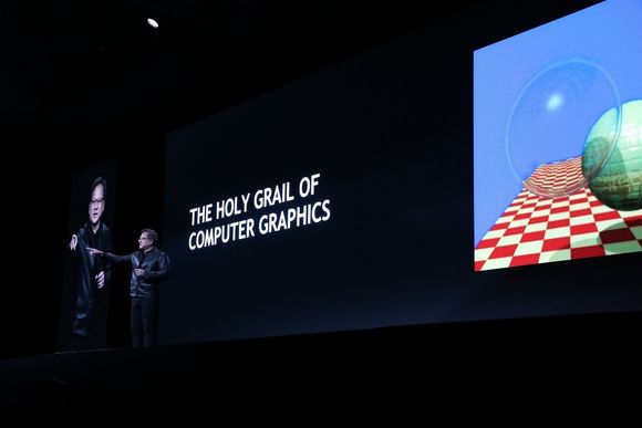 Nvidia-sjef Jensen Huang hevder at sanntids raytracing er "den hellige gral" innenfor datagrafikk. <i>Foto:  Nvidia</i>