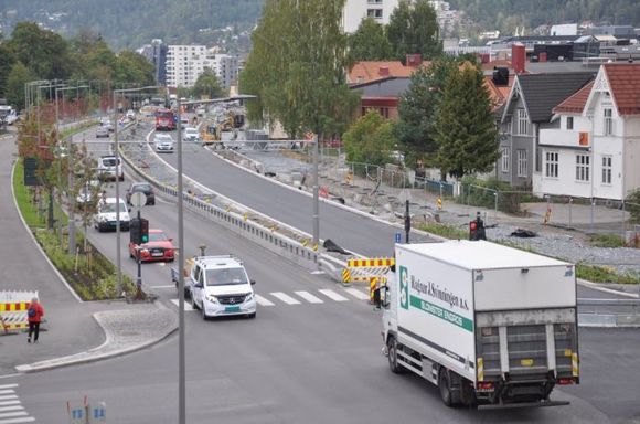 Fire felt og to nye gang- og sykkelveier snart klare til bruk. <i>Foto:  Kjell Wold/Statens vegvesen</i>