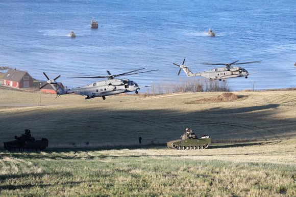 Styrkedemonstrasjonen er selve høydepunktet under Trident Juncture, den store NATO-øvelsen som nå er i gang i Norge. <i>Foto:  Gorm Kallestad, Scanpix</i>