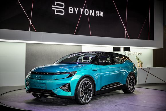 I Beijing: Utstillingsmodellene blir stad mer like de bileene de skal selge i Kina fra neste år <i>Foto:  Byton</i>
