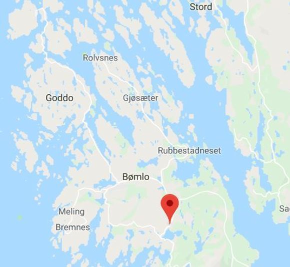 Strekningen ligger sør for Bømlo i Hordaland. <i>Illustrasjon:  Google Maps</i>
