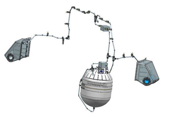 Skisse som viser RACS-systemet fra Nammo. <i>Illustrasjon:  Nammo</i>