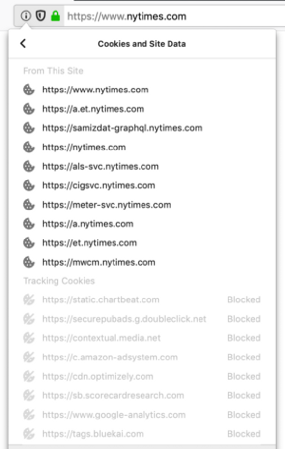 Du kan se en liste over nettsteder som Firefox blokkerer cookies fra, og fjerne nettsteder fra listen om ønskelig. <i>Foto:  Mozilla</i>
