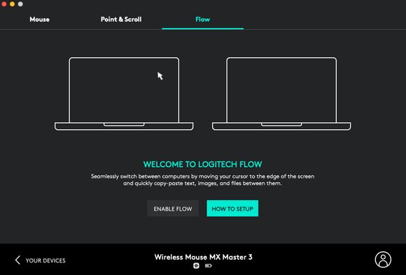 Med Logitech Flow kan du bevege musepekeren fra skjermen til én PC til en annen, og du kan til og med kopiere tekst, bilder og filer mellom PC-ene.