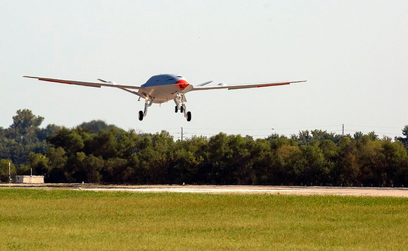 MQ-25A Stingray fløy første gang fra Boeing-fabrikken i St. Louis 19. september <i>undefined:  Boeing</i>