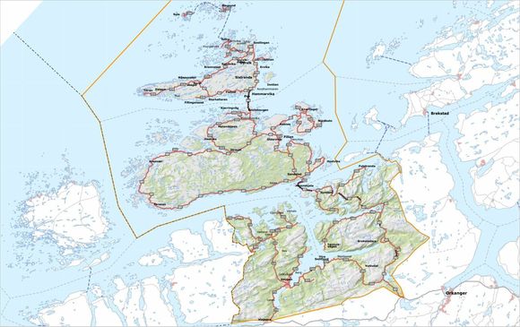 Området for Hitra-kontrakten. Klikk på bildet for større kart. <i>Ill:  Trøndelag fylkeskommune</i>
